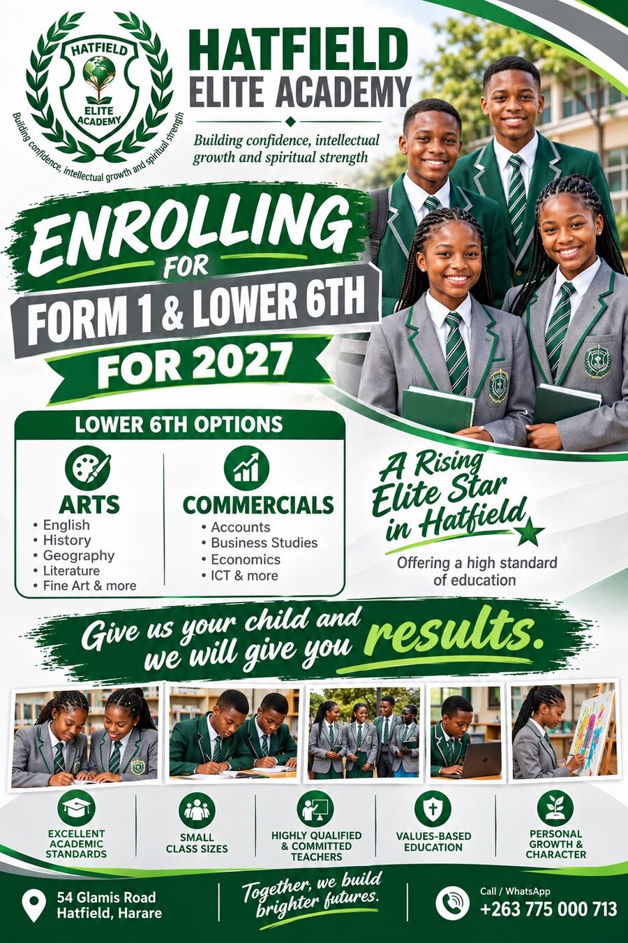 Hatfield Elite Academy is enrolling for Form 1 and Lower 6th for 2027